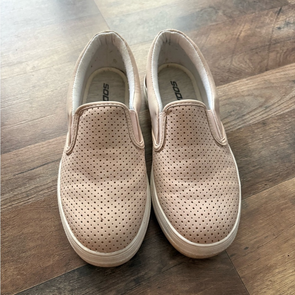 Soda Slip-On Perforated Sneakers in Blush